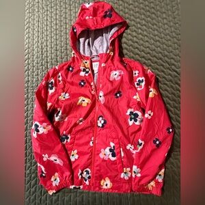 Gap Kids Floral Windbreaker with hood red with flowers size XL‎